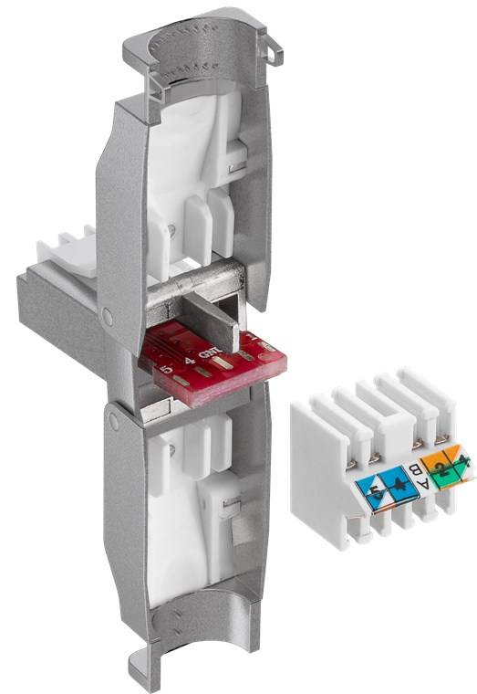 Goobay Werkzeugfreier RJ45 Stecker CAT 6 STP geschirmt - Für 9,0-mm-Kabeldurchmesser, Klemmleiste für werkzeugfreie LSA-