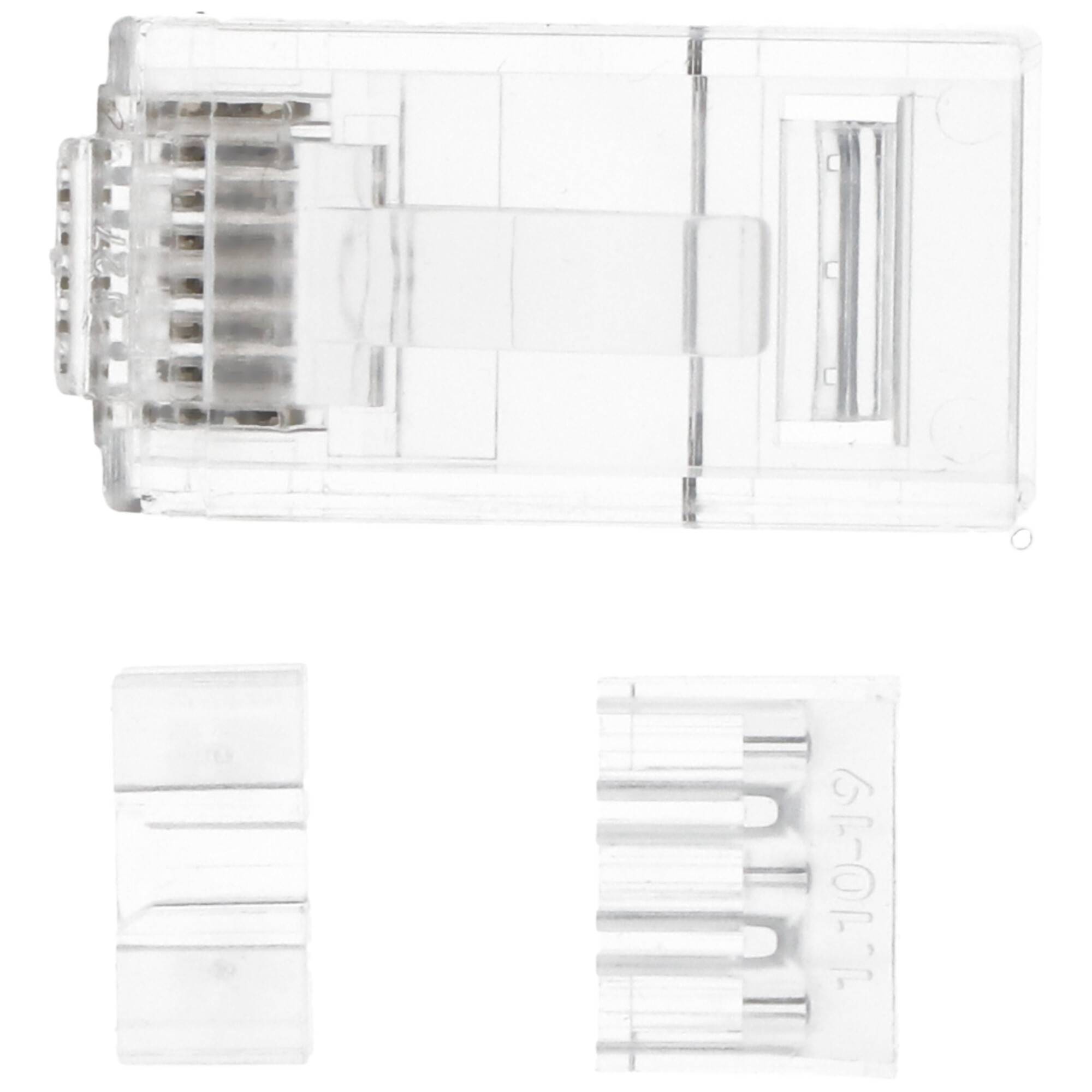 Goobay RJ45 Stecker, CAT 6A UTP ungeschirmt - für Rundkabel, mit Einfädelhilfe