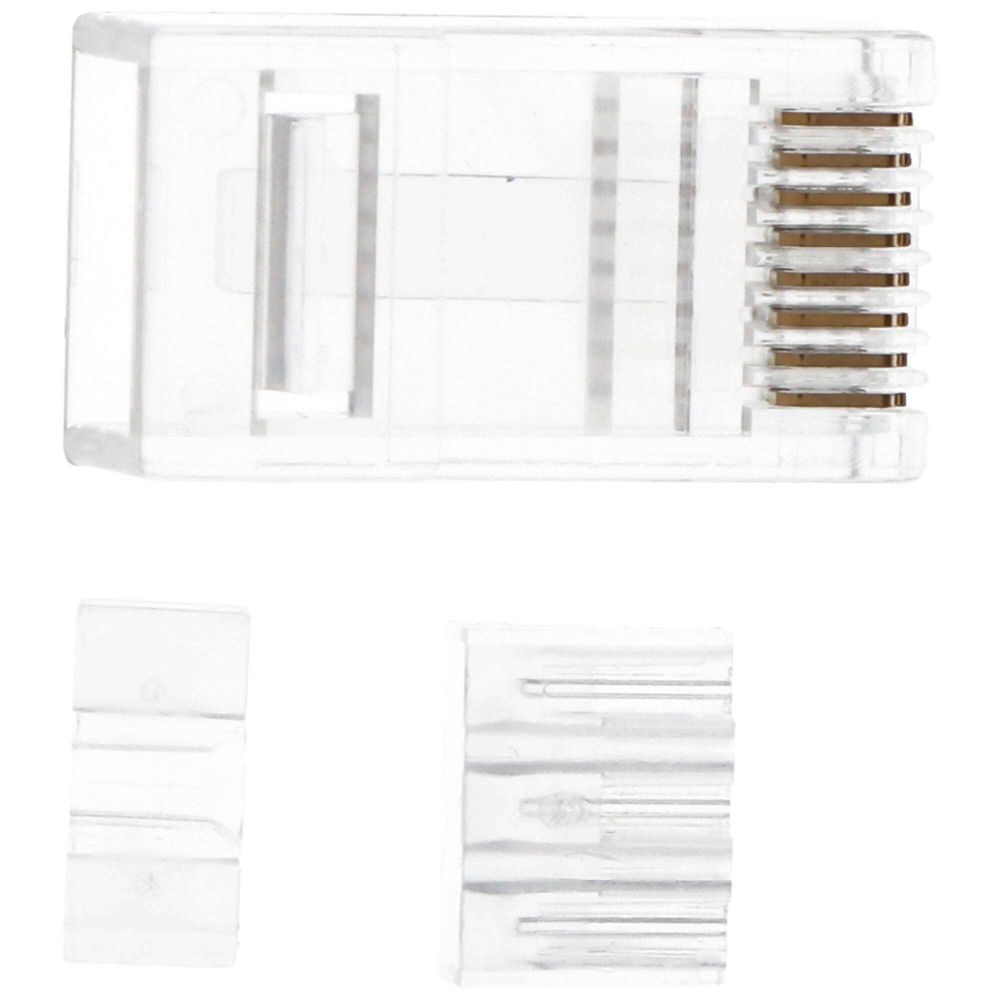 Goobay RJ45 Stecker, CAT 6A UTP ungeschirmt - für Rundkabel, mit Einfädelhilfe