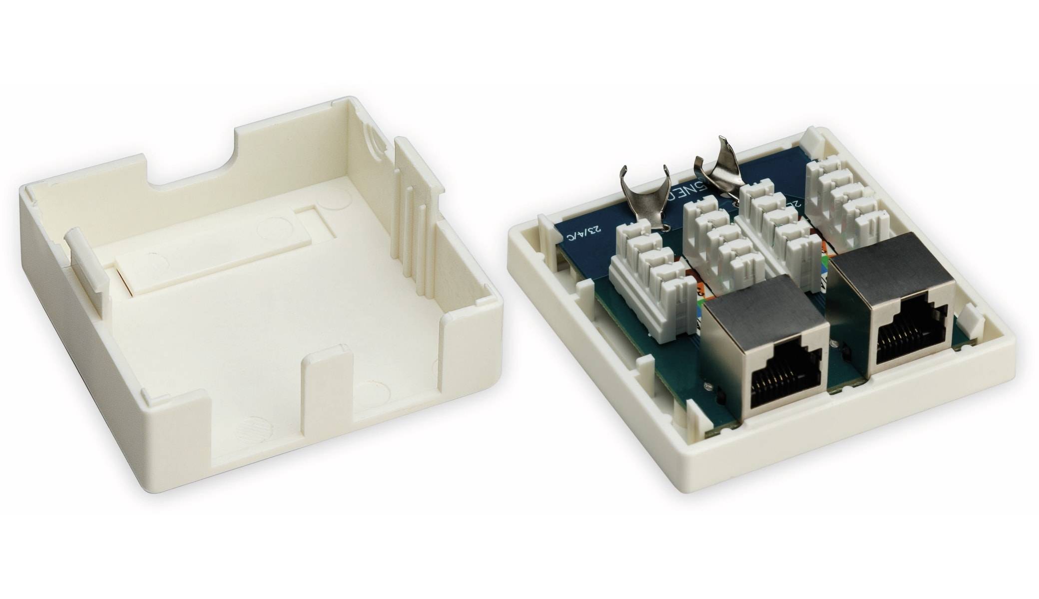 GOOBAY CAT.6 Anschlussdose 2-fach, STP, weiß