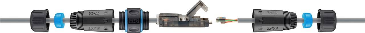 goobay CAT 6A Outdoor IP68 Netzwerkkabel Verbinder UTP ungeschirmt staub/wasserdicht Klemmleiste