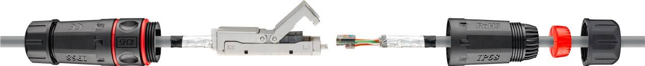 goobay CAT 6 Outdoor IP68 Netzwerkkabel Verbinder STP geschirmt staub/wasserdichte Klemmleiste