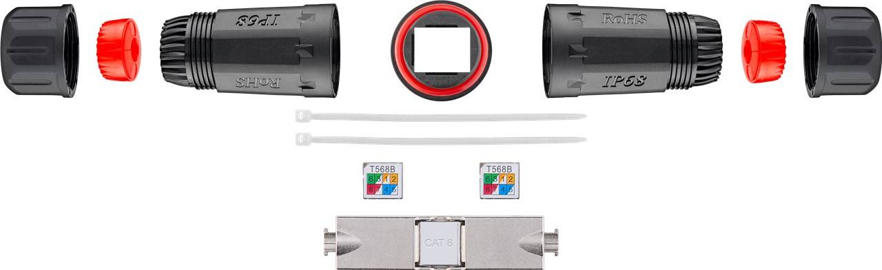 goobay CAT 6 Outdoor IP68 Netzwerkkabel Verbinder STP geschirmt staub/wasserdichte Klemmleiste