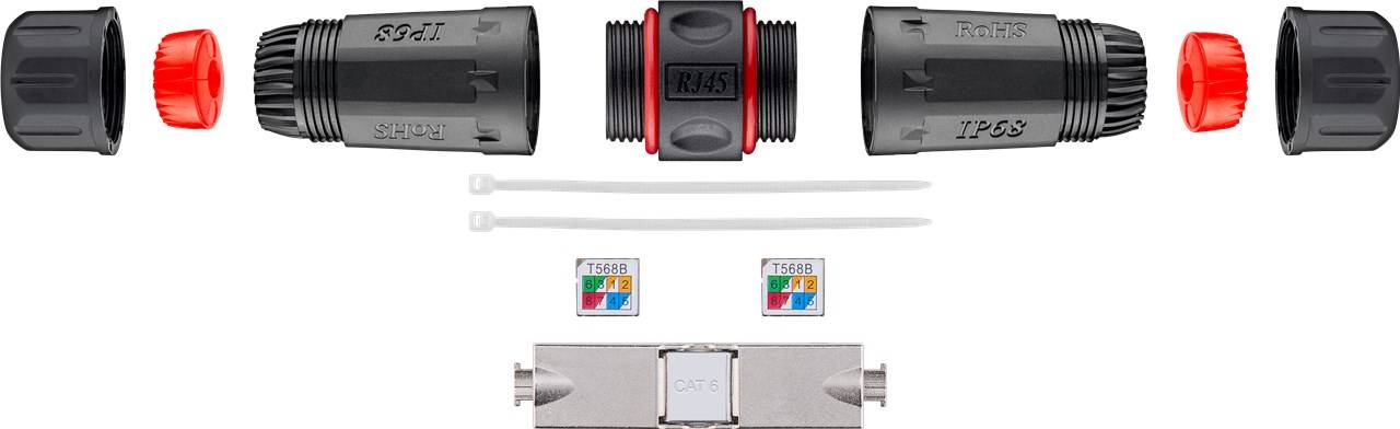 goobay CAT 6 Outdoor IP68 Netzwerkkabel Verbinder STP geschirmt staub/wasserdichte Klemmleiste