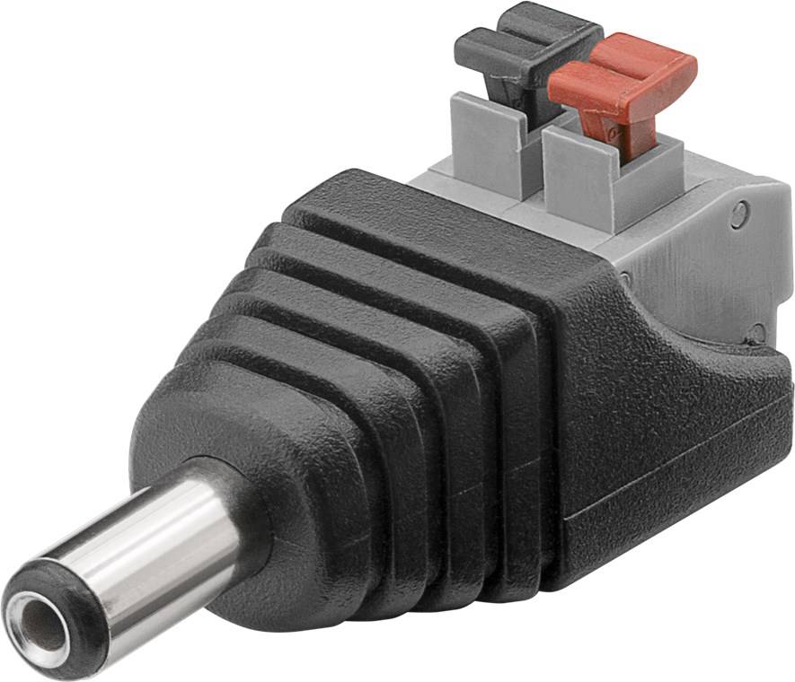 goobay Terminal Block 2 Pin auf DcStecker 5,5 x 2,1 mm push down Klemmbefestigung(Bulk)