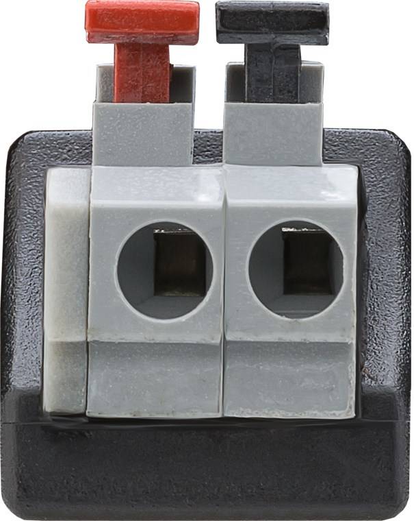 goobay Terminal Block 2 Pin auf DcStecker 5,5 x 2,1 mm push down Klemmbefestigung(Bulk)