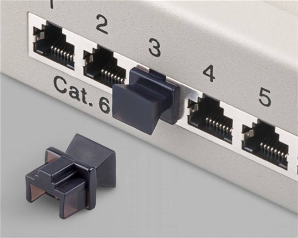Goobay Staubschutz für RJ45 Buchse - z. B. geeignet für den Einsatz in Patch Panels, 10er Set Staubschutz-Stecker