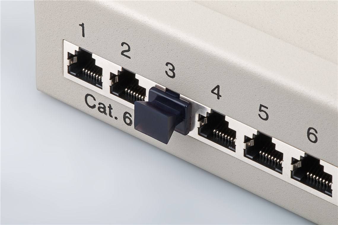 Goobay Staubschutz für RJ45 Buchse - z. B. geeignet für den Einsatz in Patch Panels, 10er Set Staubschutz-Stecker