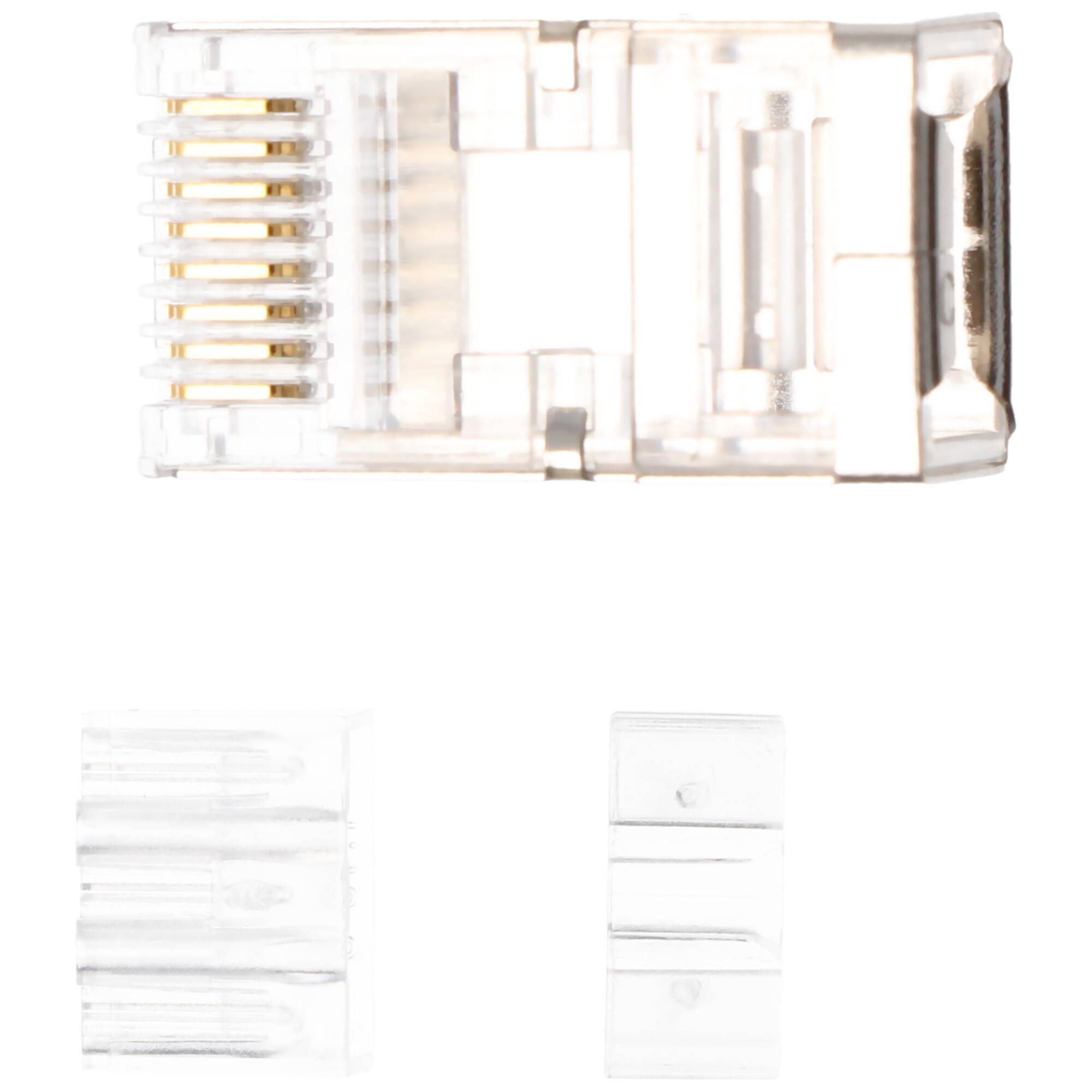 Goobay RJ45 Stecker, CAT 6A STP geschirmt - für Rundkabel, mit Einfädelhilfe