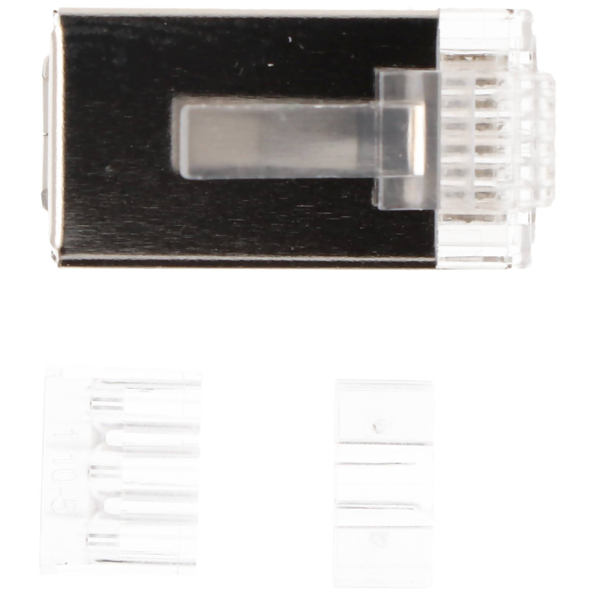 Goobay RJ45 Stecker, CAT 6A STP geschirmt - für Rundkabel, mit Einfädelhilfe