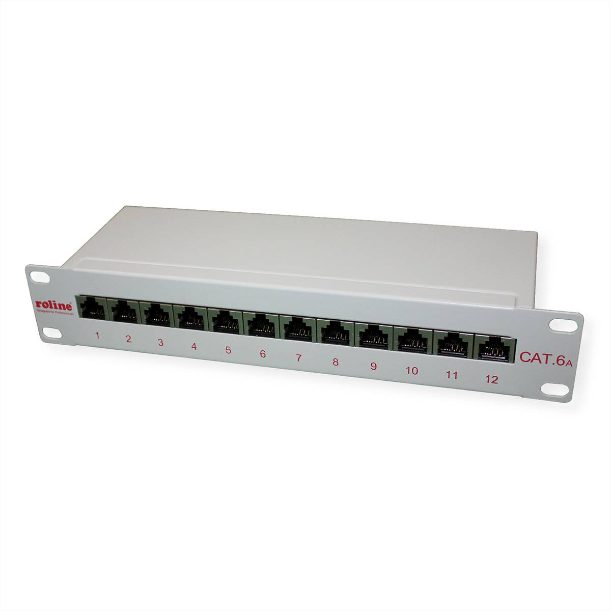 ROLINE 10-Zoll Patchpanel 12 Ports, Cat.6A (Class EA), geschirmt