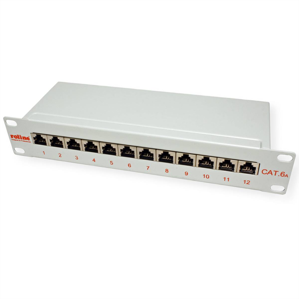 ROLINE 10-Zoll Patchpanel 12 Ports, Cat.6A (Class EA), geschirmt