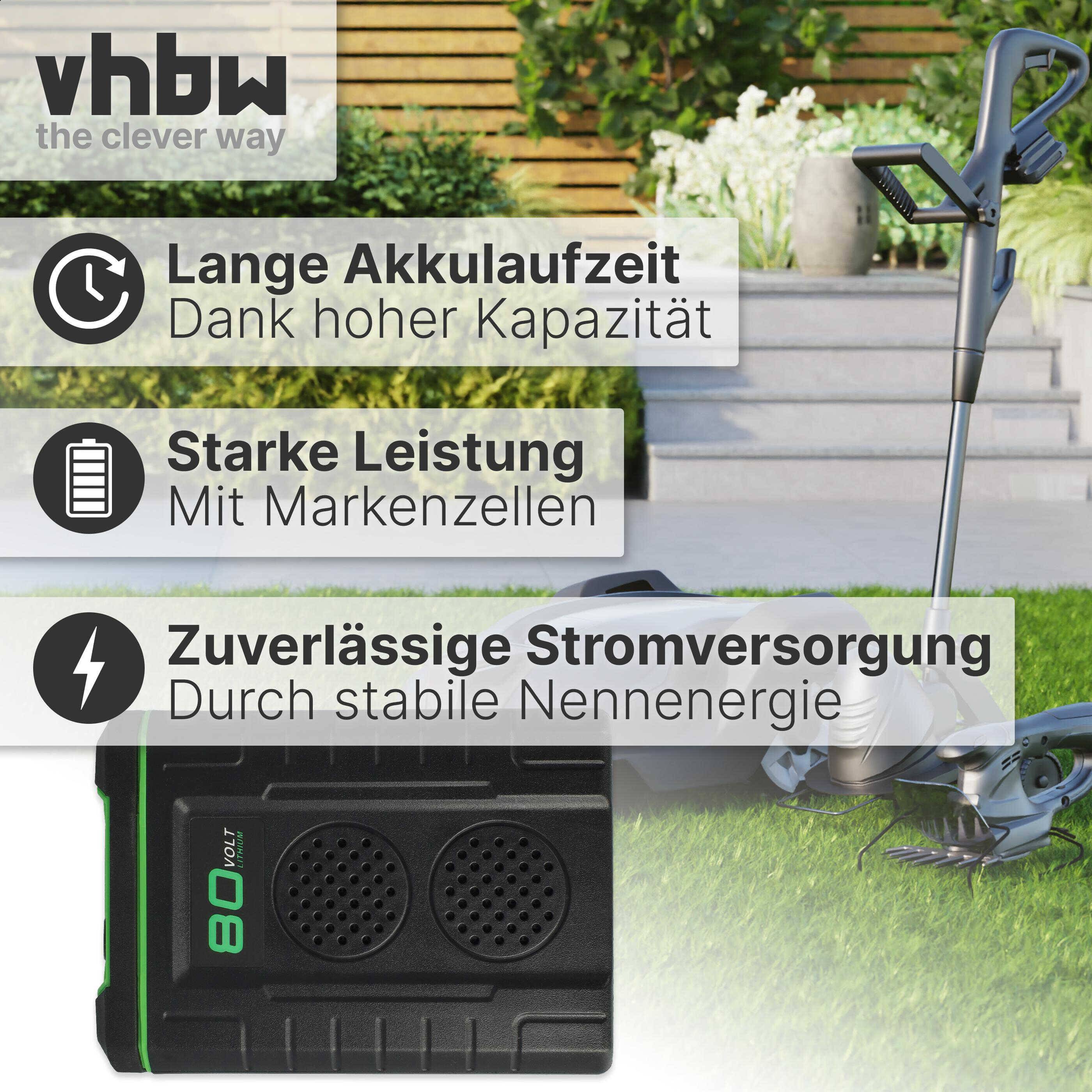 EXTENSILO 1x Akku kompatibel mit Greenworks GLM801600, GST80320, MO80L00, GHT80320 (2500mAh, 80V, Li-Ion)