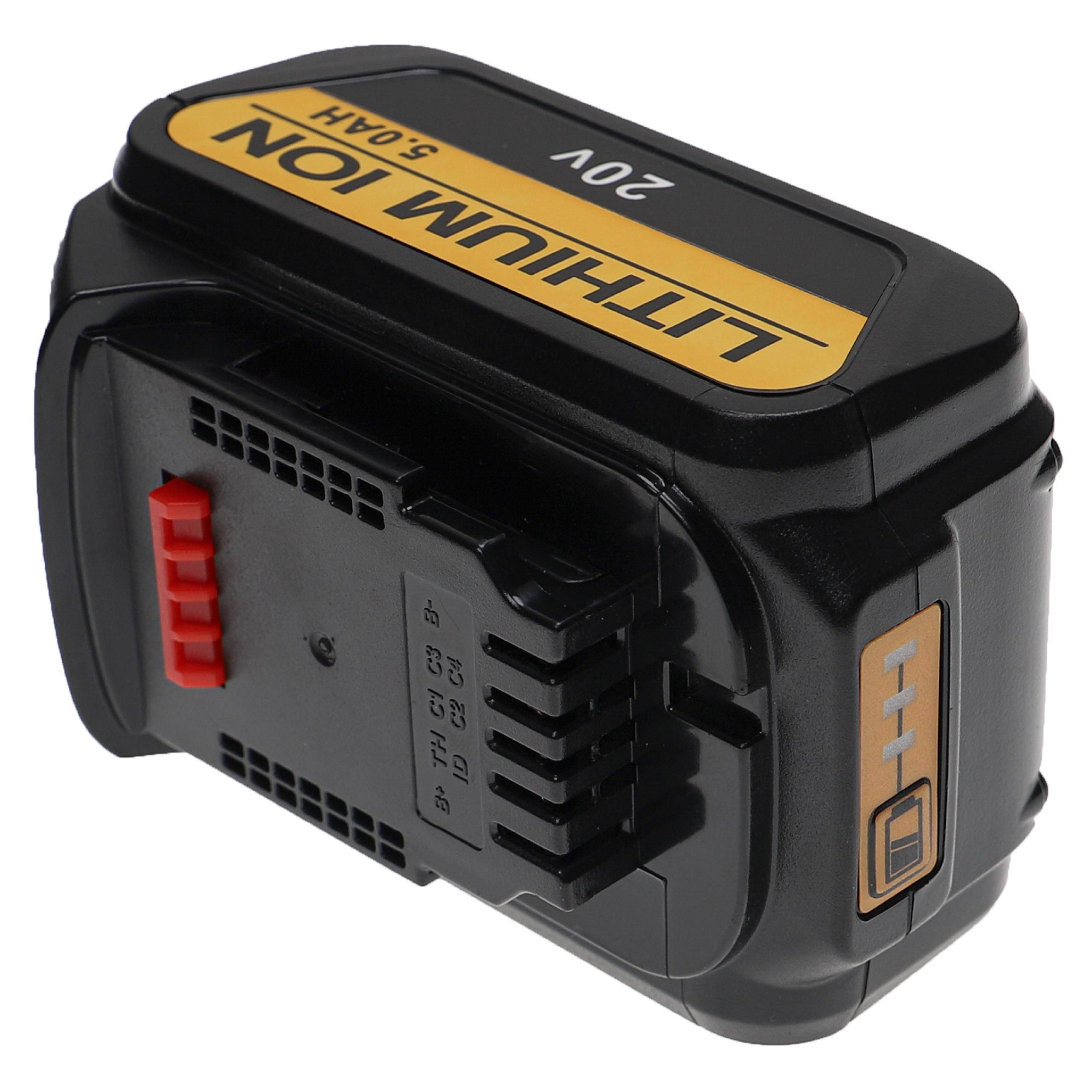 EXTENSILO Akku kompatibel mit Dewalt DCB184, DCB184-XJ, DCB184-XR, DCD740, DCD740B, DCD780 Elektrowerkzeug (5000 mAh, Li-Ion, 20 V)