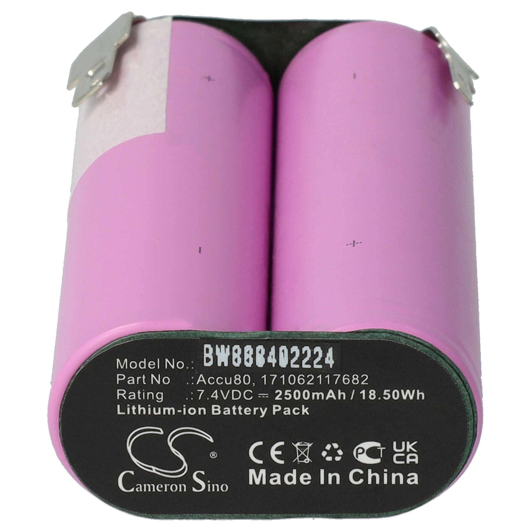 vhbw Akku kompatibel mit Wolf Garten 8824, 8803, BS80 Plus (2500mAh 7,4V Li-Ion)