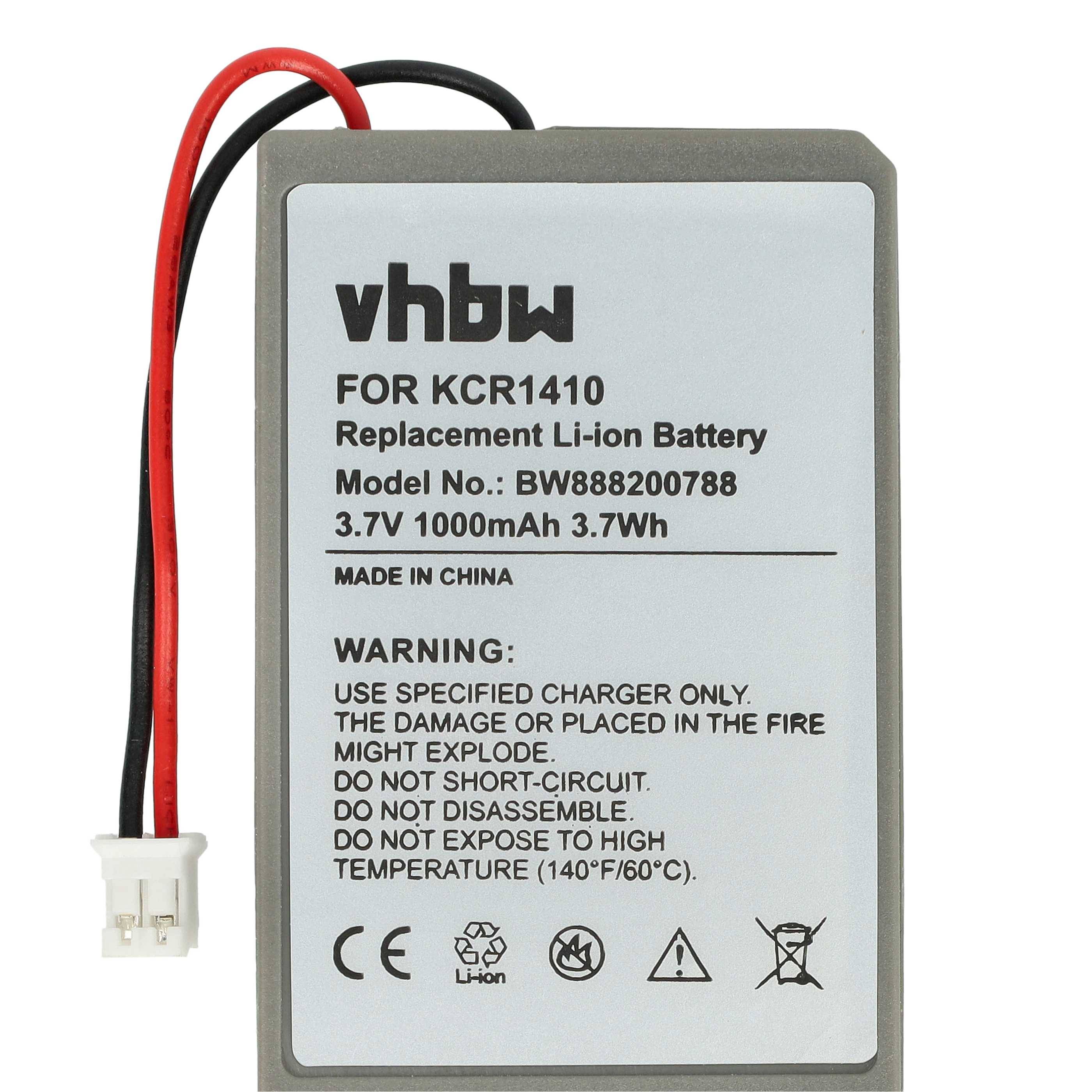 vhbw 1x Akku Ersatz für Sony LIP1522, KCR1410 für Controller (1000 mAh, 3,7 V, Li-Ion)