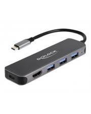 Delock Hub - 3 x USB 3.2 Gen 1 + 1 x USB-C (Spannungsversorgung) - + 1 x HDMI -