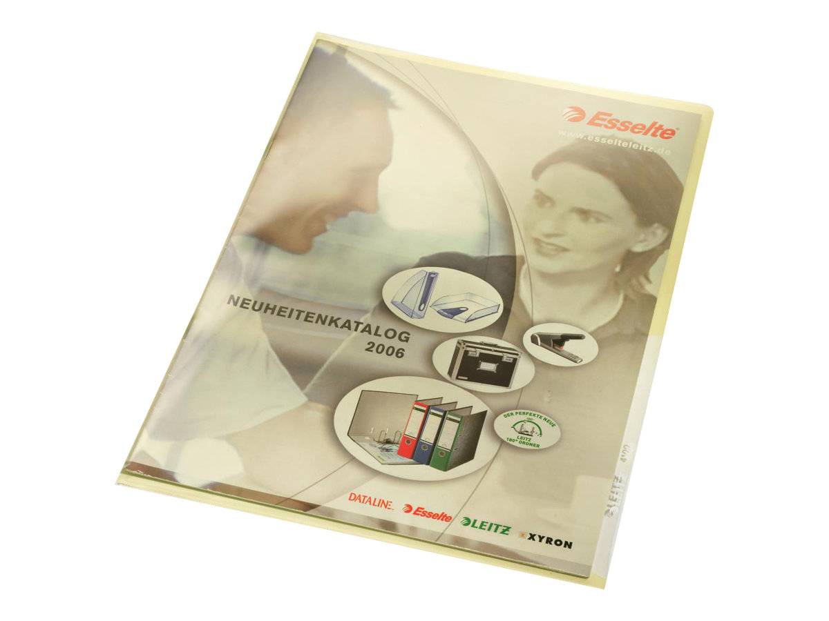 LEITZ Sichthüllen Premium 4100 DIN A4 gelb glatt 0,15 mm, 100 St.