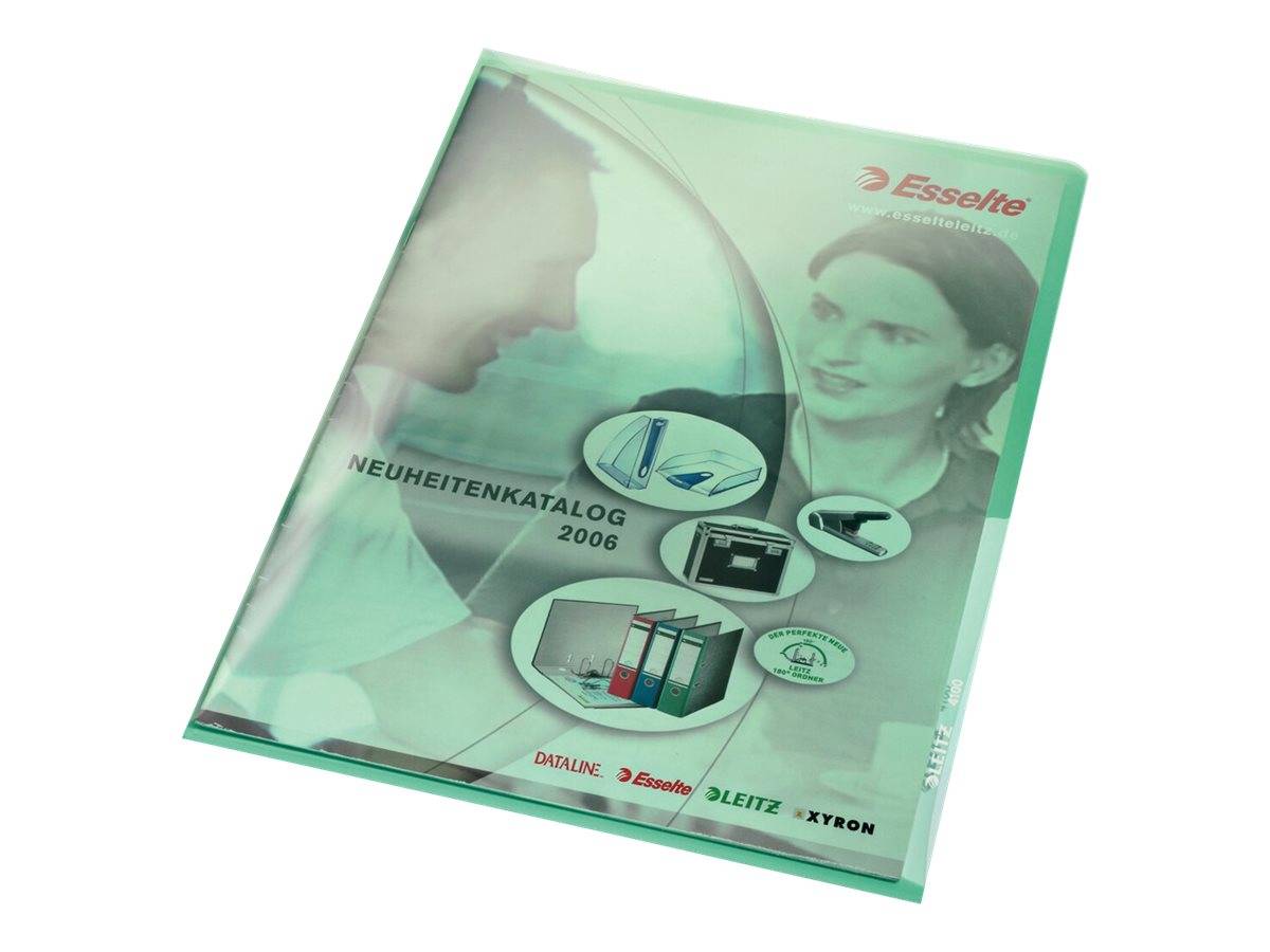 LEITZ Sichthüllen Premium 4100 DIN A4 grün glatt 0,15 mm, 100 St.
