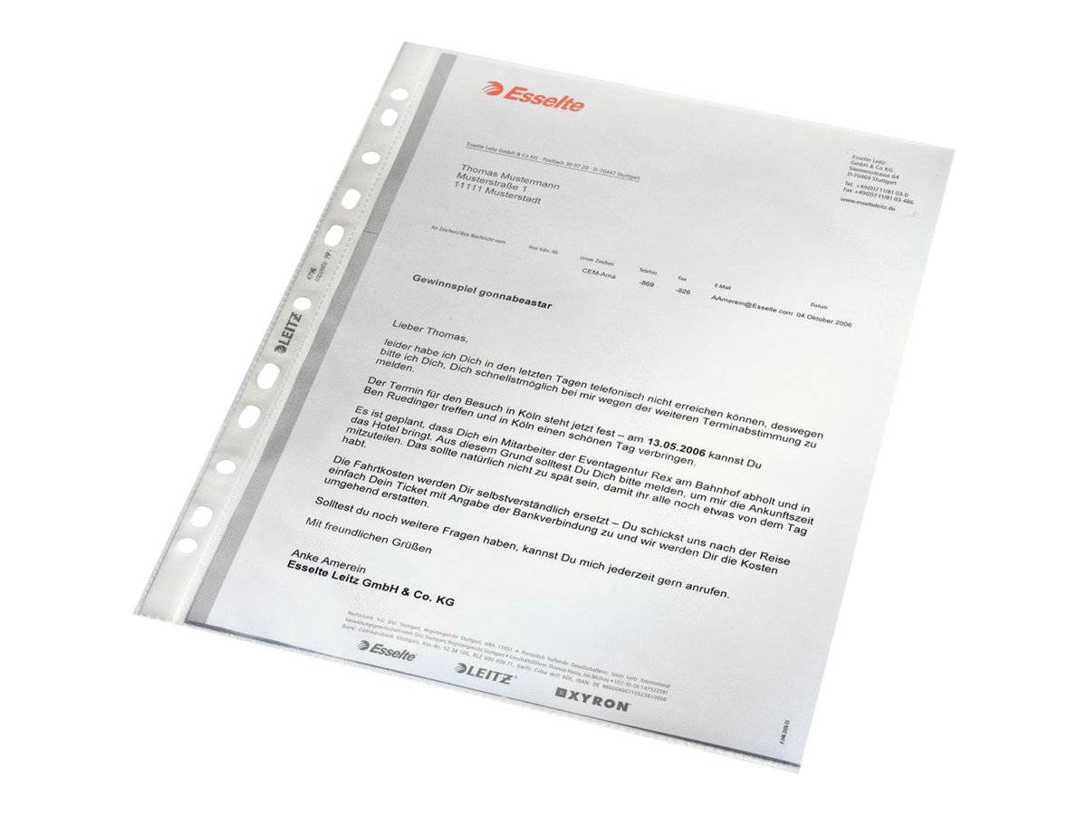 Esselte Leitz Schutzhülle - für A4 (210 x 297 mm) - durchsichtig