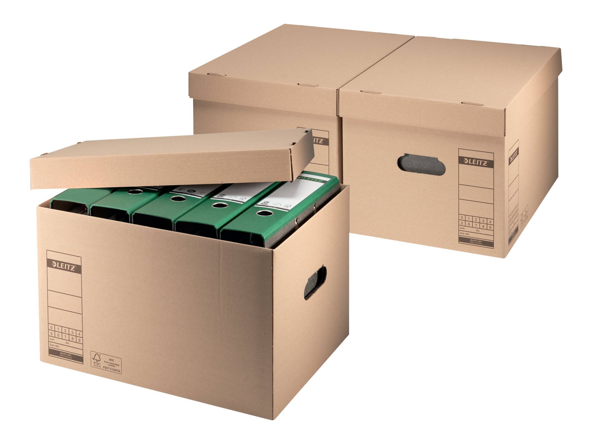 LEITZ Archivboxen 6081 braun 32,5 x 44,0 x 28,0 cm, 10 St.