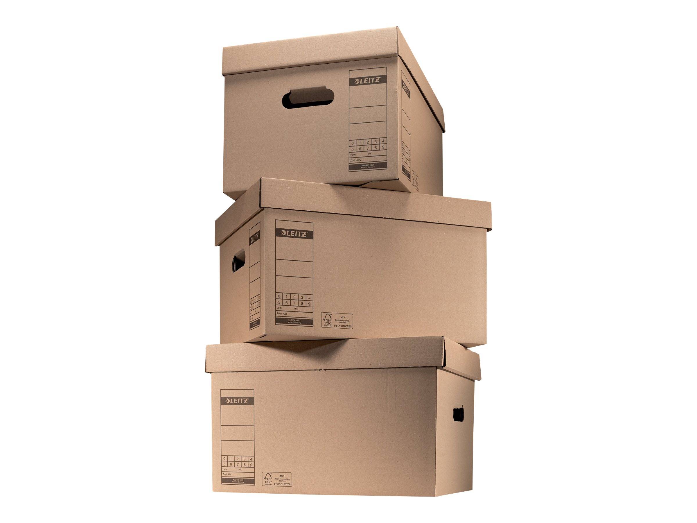 LEITZ Archivboxen 6081 braun 32,5 x 44,0 x 28,0 cm, 10 St.
