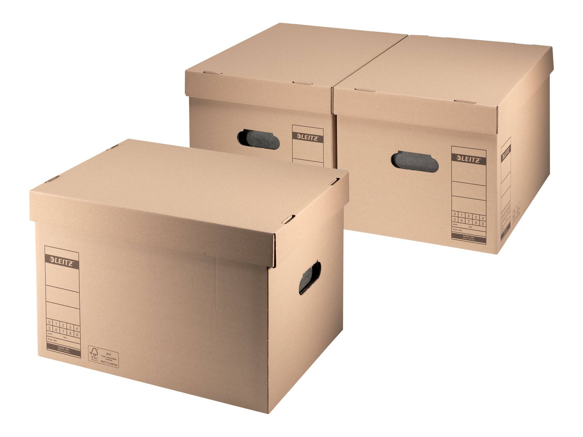 LEITZ Archivboxen 6081 braun 32,5 x 44,0 x 28,0 cm, 10 St.