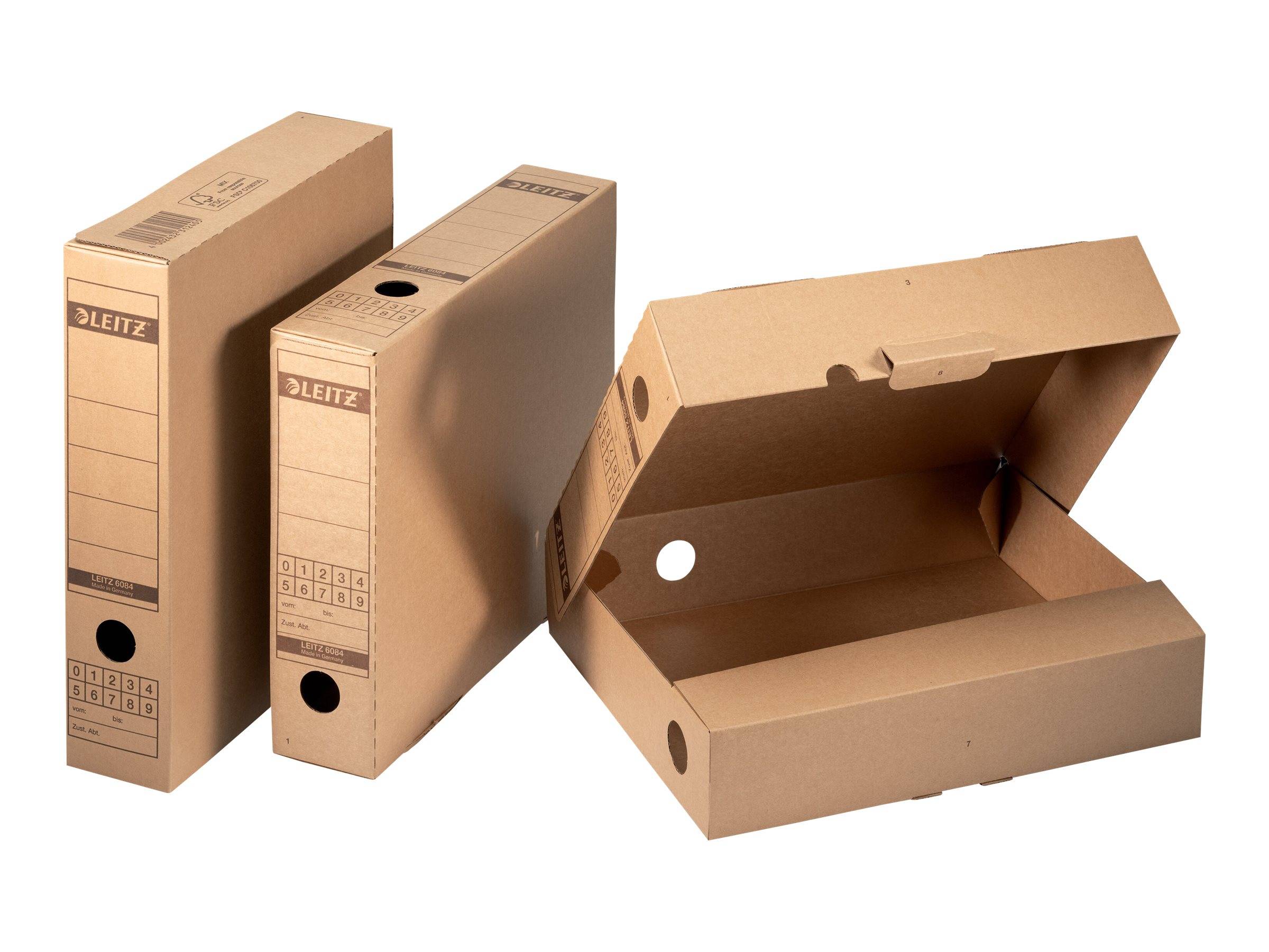 LEITZ Archivboxen 6084 braun 7,0 x 26,5 x 32,5 cm, 10 St.
