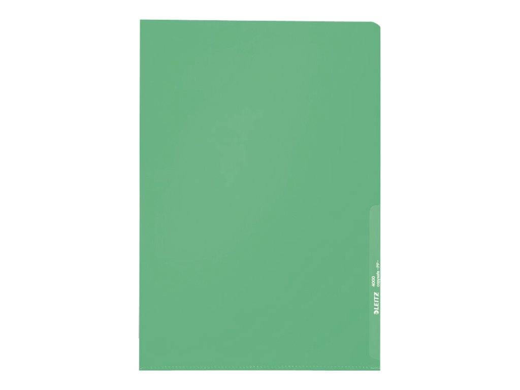 LEITZ Sichthüllen 4000 DIN A4 grün genarbt 0,13 mm, 100 St.