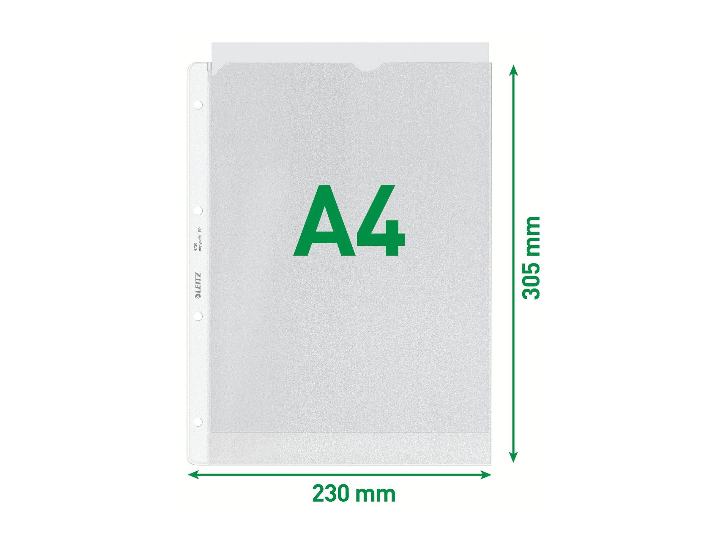 LEITZ Prospekthüllen 4720 DIN A4 transparent genarbt 0,13 mm, 100 St.