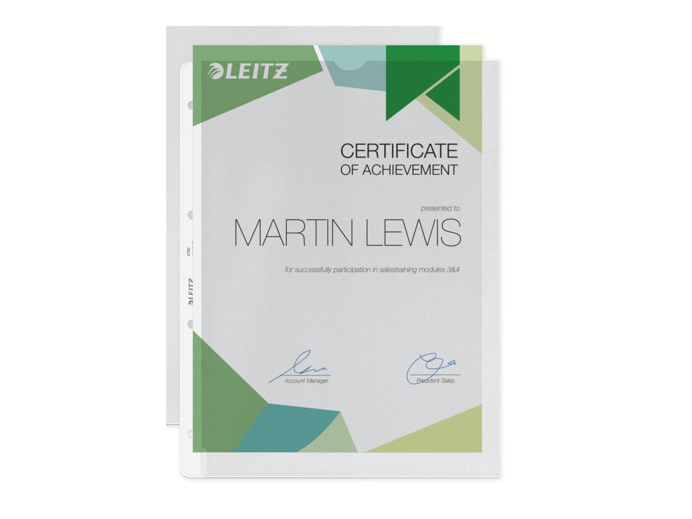 LEITZ Prospekthüllen 4780 DIN A4 transparent genarbt 0,13 mm, 100 St.