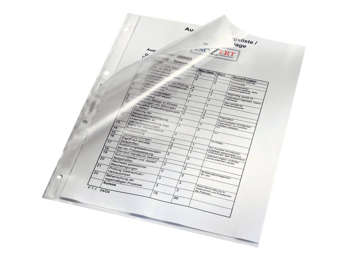 LEITZ Prospekthüllen 4784 DIN A4 transparent genarbt 0,13 mm, 100 St.