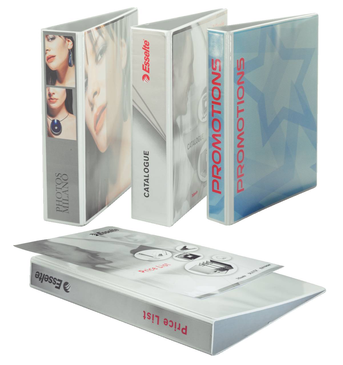 6 LEITZ Präsentationsringbücher 4-Ringe weiß 5,0 cm DIN A4