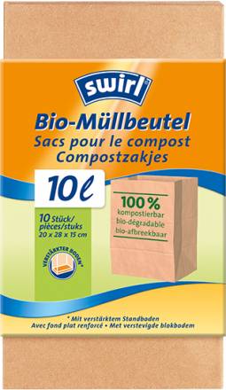 10 swirl® Bio-Müllbeutel Bio-Müll Papierbeutel 10,0 l