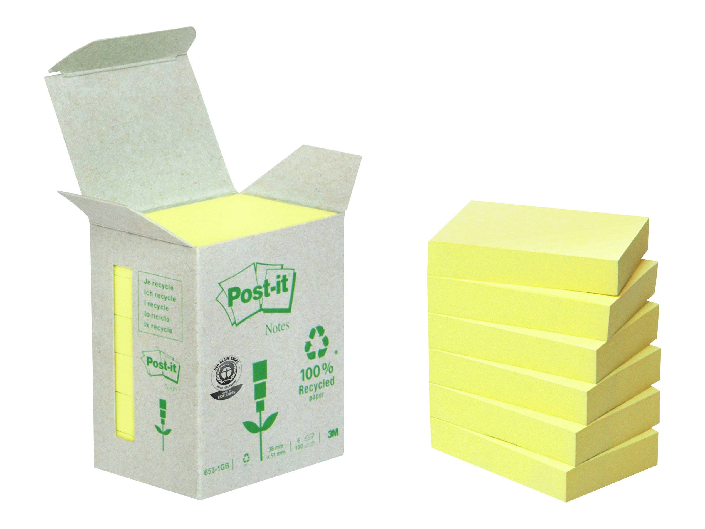 3M - Post-it Mini Tower 6531B - Notizen - 51 x 38 mm - 600 Blatt (6 x 100)