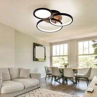 Deckenleuchte Wohnzimmerlampe LED MDF Ringe Deckenleuchte schwarz Deckenlampe mit Holzoptik, Metall Kunststoff, 1x LED 30W 1500Lm 3000K, LxBxH Deckenleuchte Wohnzimmerlampe LED MDF Ringe Deckenleuchte schwarz Deckenlampe mit Holzoptik, Metall Kunststoff, 1x LED 30W 1500Lm 3000K, LxBxH