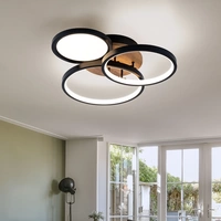 Deckenleuchte Wohnzimmerlampe LED MDF Ringe Deckenleuchte schwarz Deckenlampe mit Holzoptik, Metall Kunststoff, 1x LED 30W 1500Lm 3000K, LxBxH Deckenleuchte Wohnzimmerlampe LED MDF Ringe Deckenleuchte schwarz Deckenlampe mit Holzoptik, Metall Kunststoff, 1x LED 30W 1500Lm 3000K, LxBxH