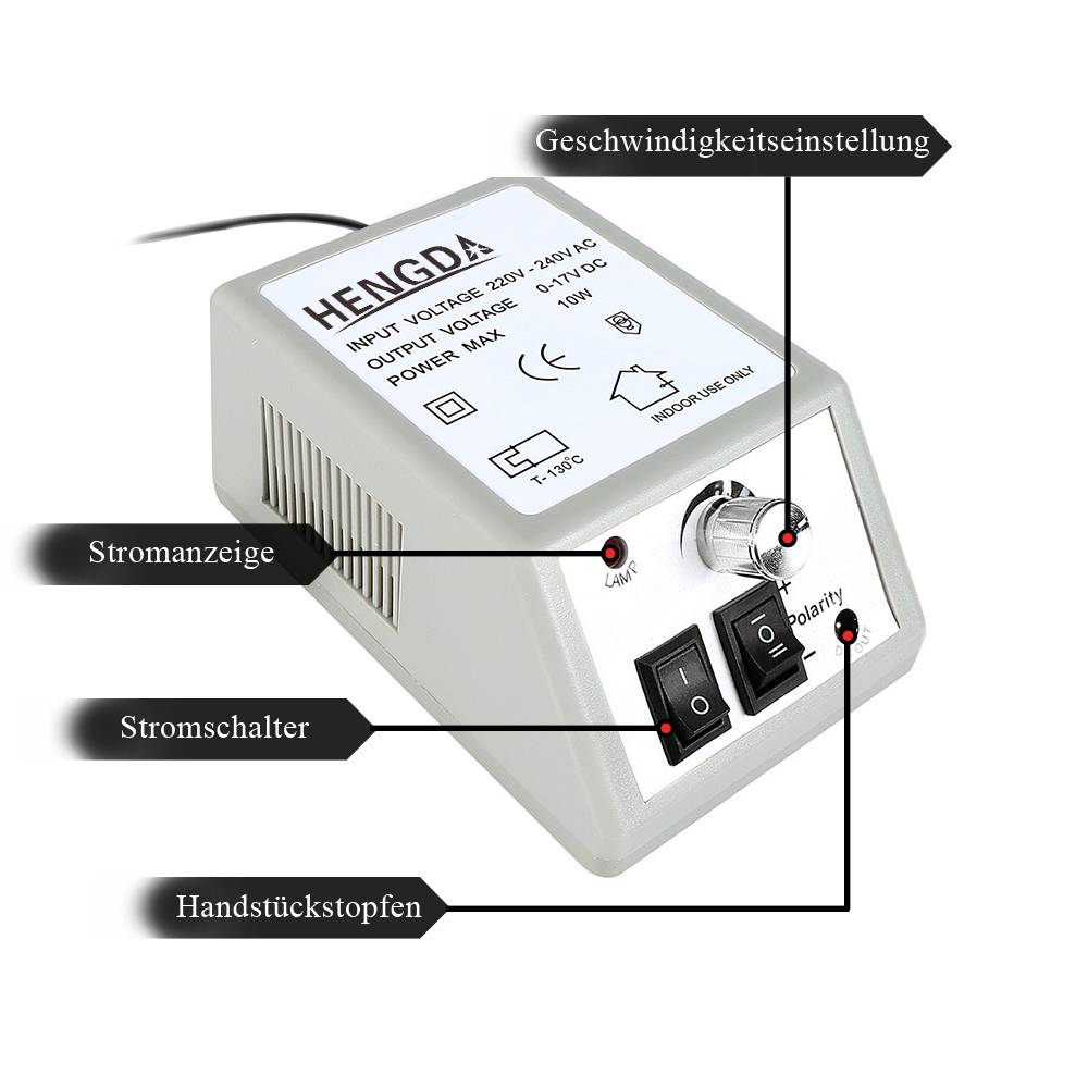 Elektrische Nagelfräser Maniküre Pediküre Fräser Feile Set Nailart Profi Fräser Schleifsteine Diamantschleifer Nagelfeile Fußpflegegerät Grau