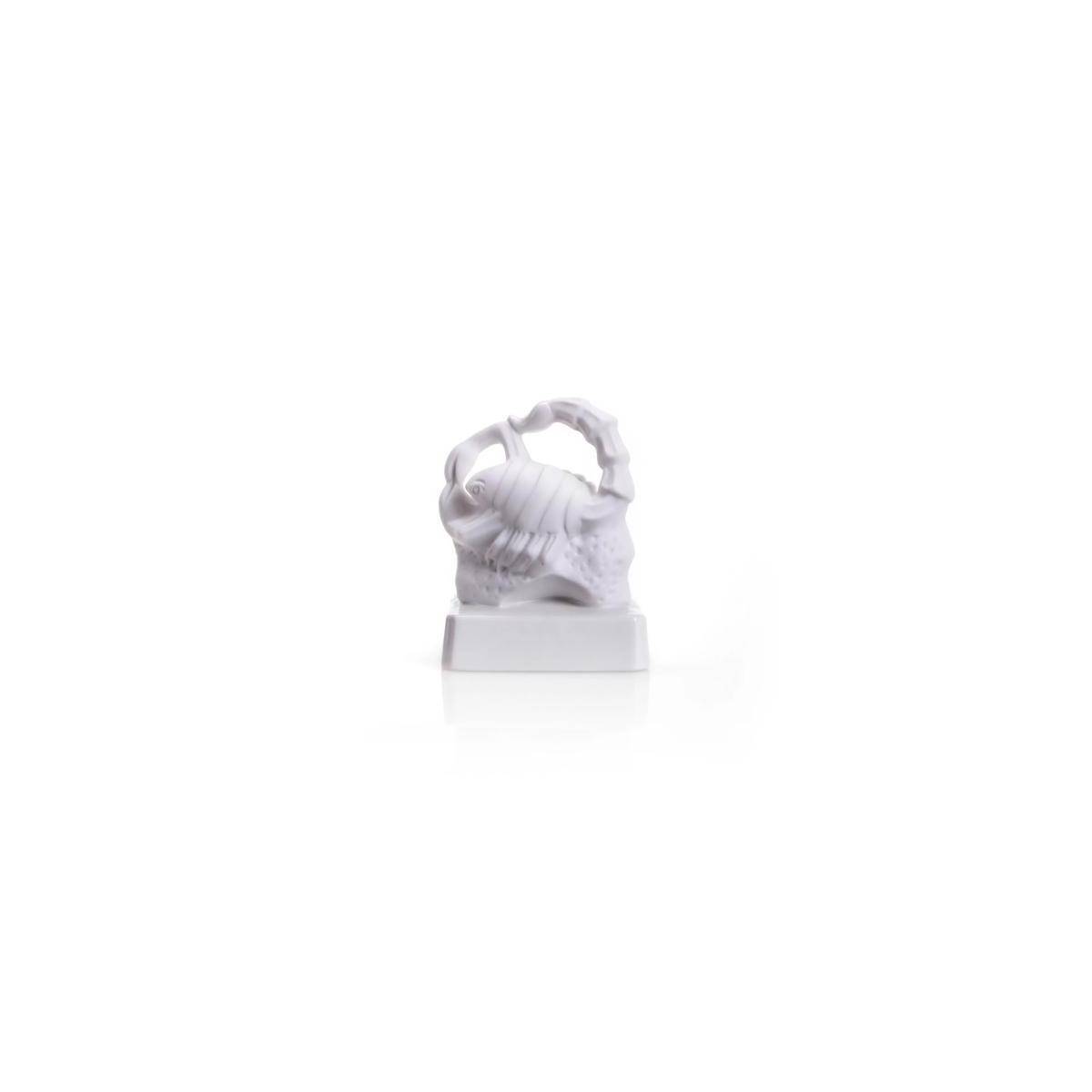 2716 BW - Porzellanfigur Tierkreiszeichen Skorpion 10 cm, bisquit weiß