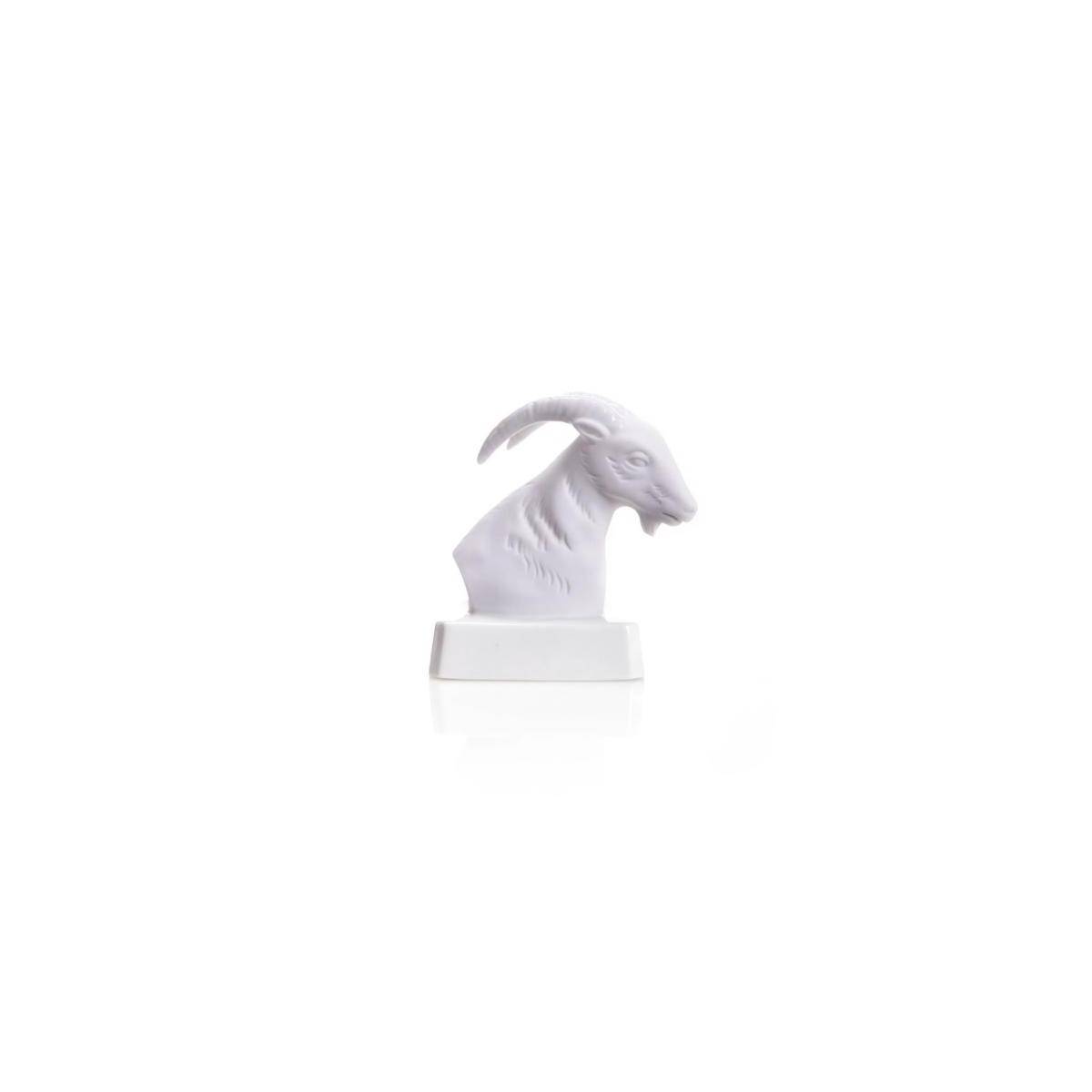 2707 BW - Porzellanfigur Tierkreiszeichen, Steinblock, 10 cm, bisquit weiß