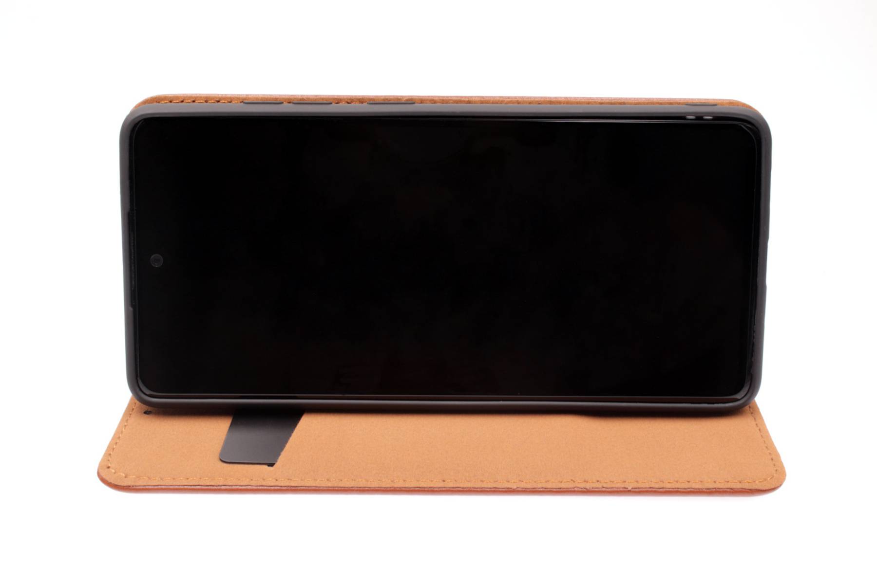 Echt Leder Bookcover Braun für Xiaomi Redmi Note 15 Pro 5G