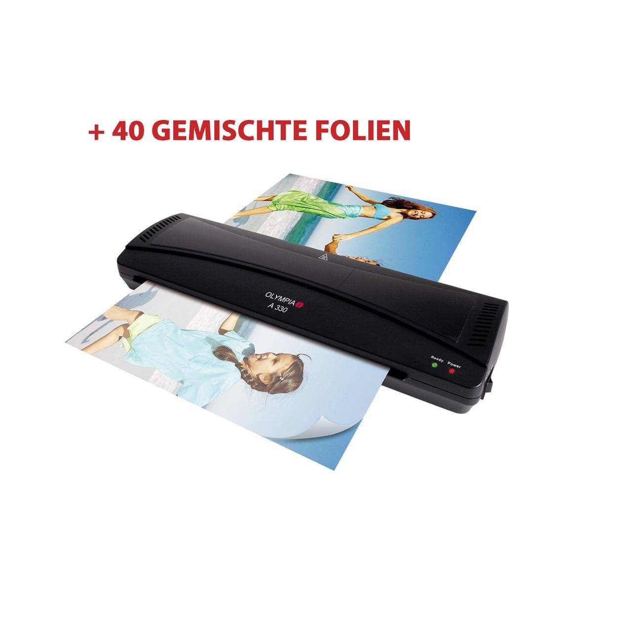 OLYMPIA Laminiergerät DIN A3 A330 schwarz inclusive 40 gemischte Folien