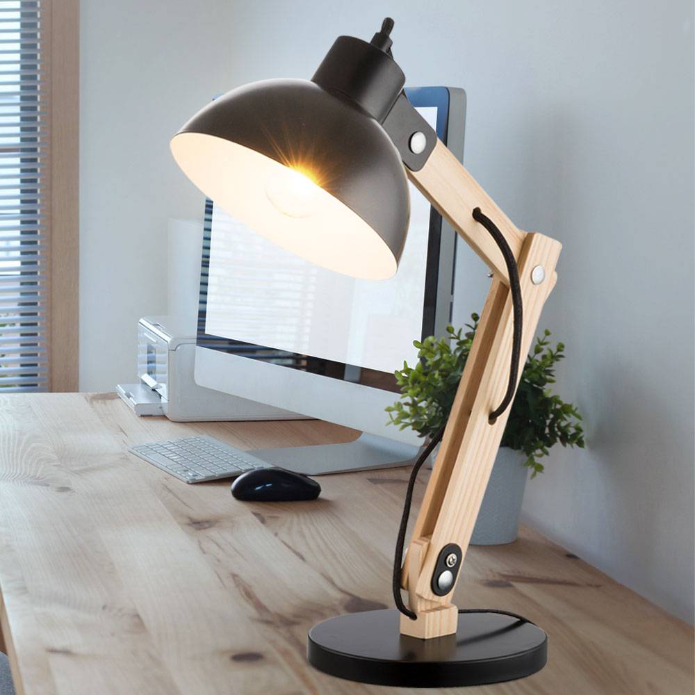 Holz Tischleuchte dimmbar Nachttischleuchte Smart LED Schlafzimmerlampe verstellbar, RGB Farbwechsel App und Sprachsteuerung, 10 W 806