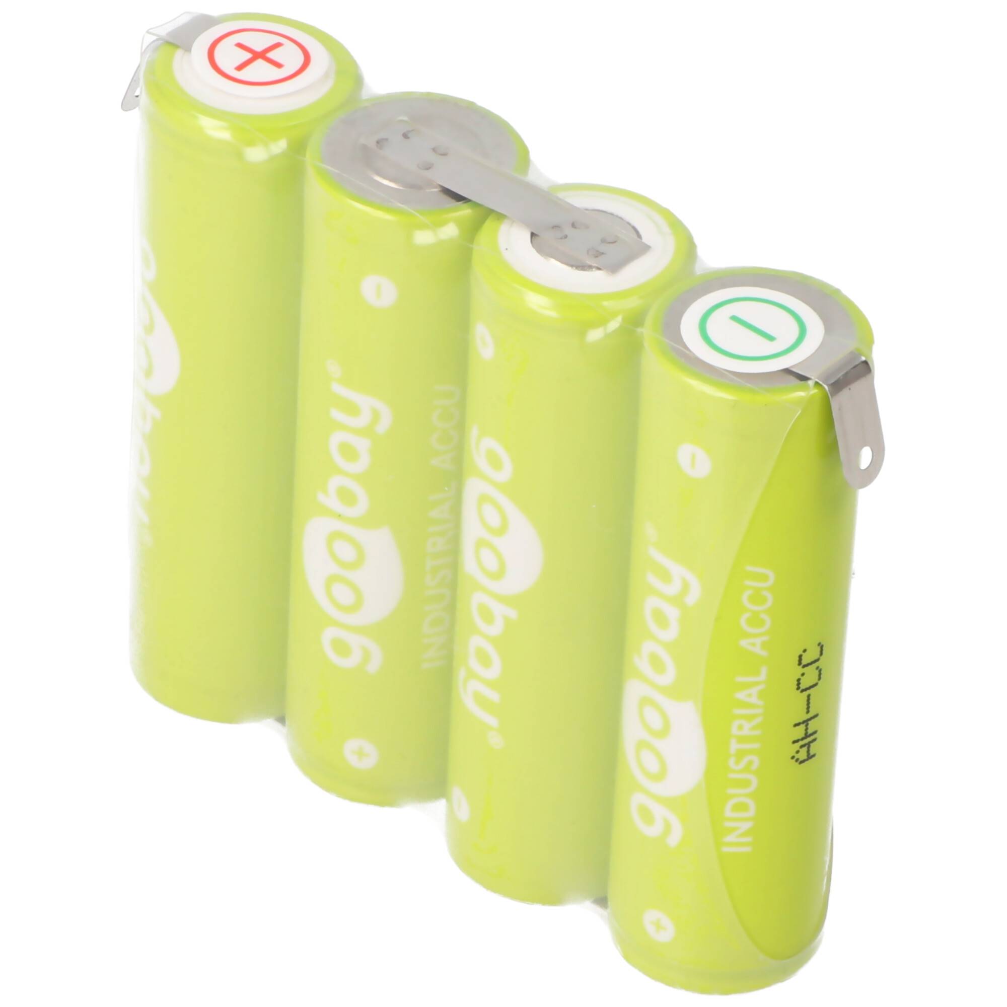 Goobay 4x AA (Mignon) - 2100 mAh - Lötfahne (Z), Nickel-Metallhydrid Akku (NiMH), 4,8 V