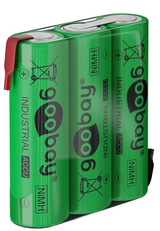 Goobay 3x AA (Mignon) - 2100 mAh - Lötfahne (Z), Nickel-Metallhydrid Akku (NiMH), 3,6 V