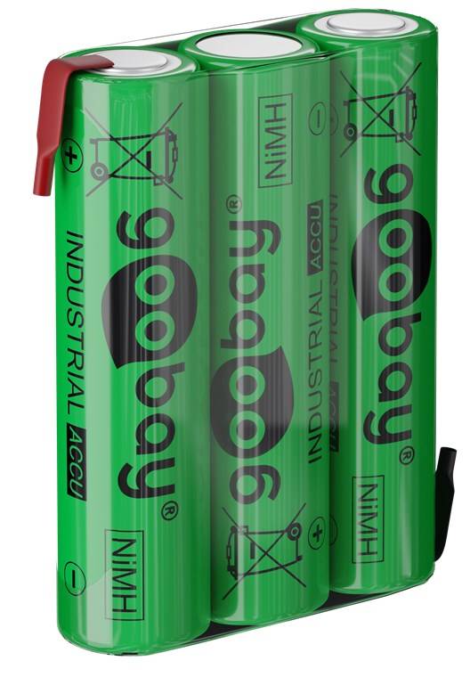 Goobay 3x AAA (Micro) - 800 mAh - Lötfahne (Z), Nickel-Metallhydrid Akku (NiMH), 3,6 V