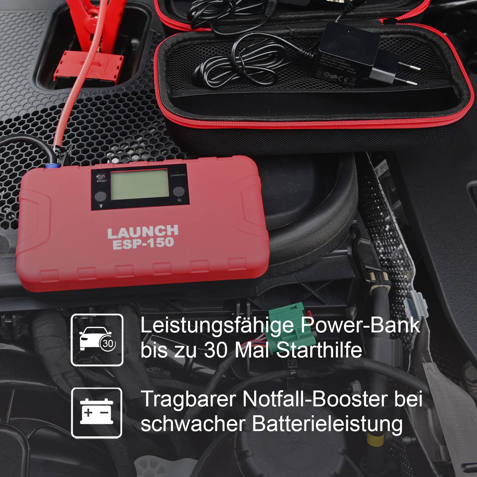 LAUNCH ESP-150 Starthilfegerät Auto Starter 500A 15.000mAh Starthilfe Powerbank