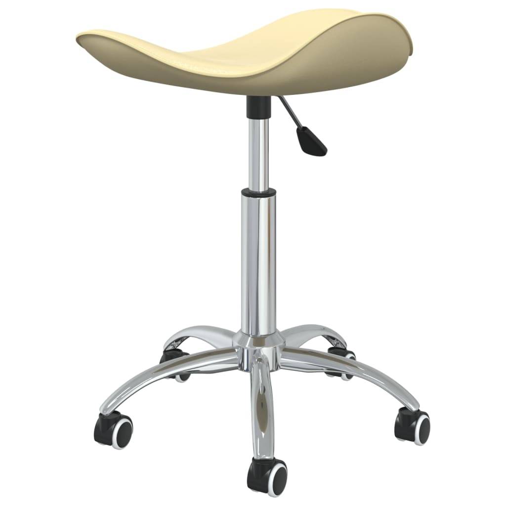 vidaXL Friseur Rollhocker Creme Kunstleder