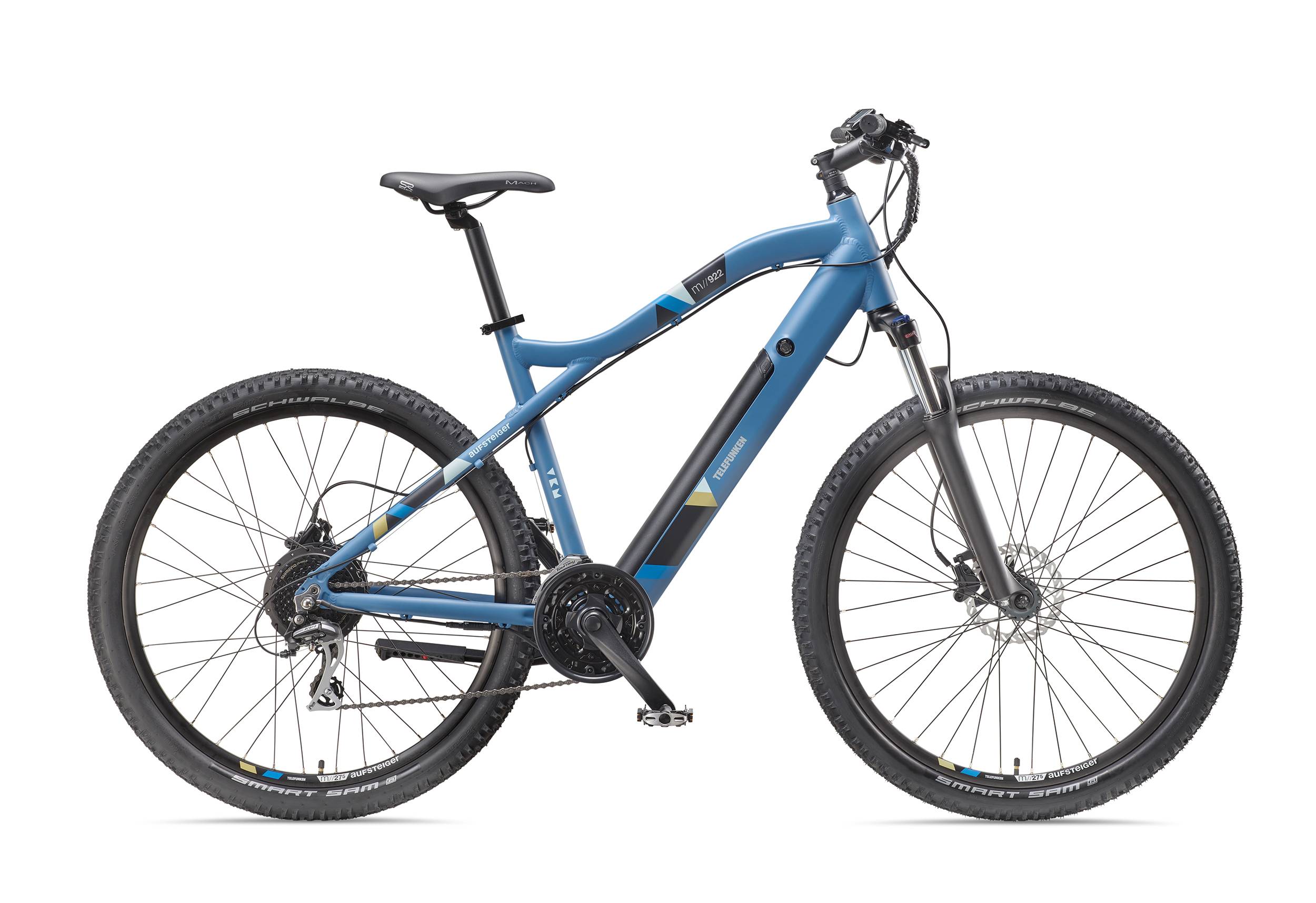 Telefunken E-Bike M922 mit 24 Gang Shimano Acera Kettenschaltung, Mountainbike - Hinterradmotor 250W / 36V Li-Ion Akku