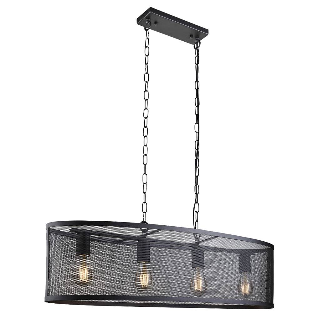 Pendel Hänge Lampe Retro Design Wohn Ess Zimmer Decken Leuchte Käfig schwarz